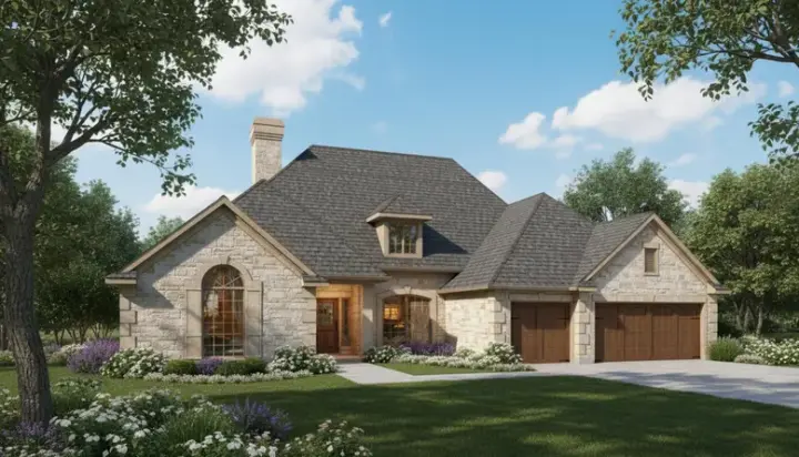 Traditional house plans 8-932 - front exterior, 3,404 sq ft, 5 bed, 4 bath house plans | Monster House Plans