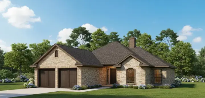 Traditional house plans 8-943 - front exterior, 1,532 sq ft, 3 bed, 2 bath house plans | Monster House Plans