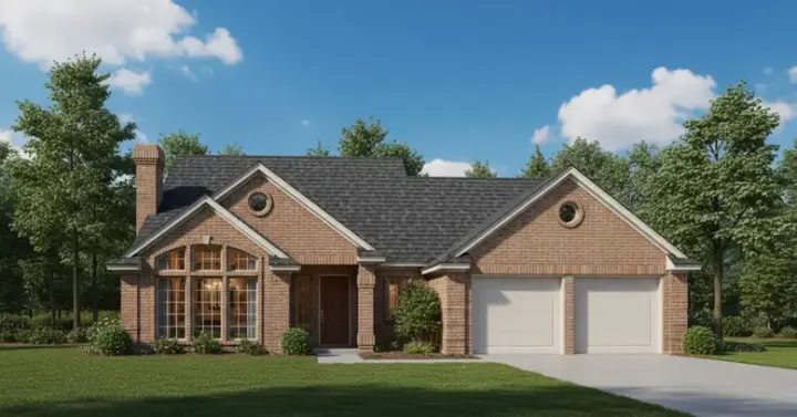 Traditional house plans 8-944 - front exterior, 1,596 sq ft, 3 bed, 2 bath house plans | Monster House Plans