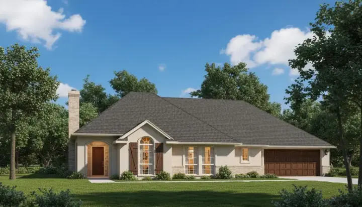 Traditional house plans 8-945 - front exterior, 1,608 sq ft, 3 bed, 2 bath house plans | Monster House Plans