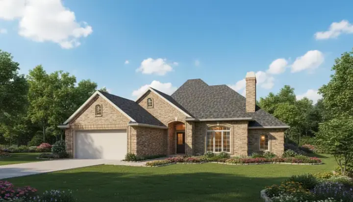 Traditional house plans 8-949 - front exterior, 1,677 sq ft, 3 bed, 2 bath house plans | Monster House Plans