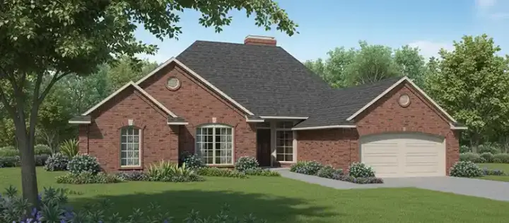 Traditional house plans 8-956 - front exterior, 2,035 sq ft, 4 bed, 2 bath house plans | Monster House Plans