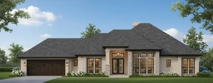 Traditional house plans 8-963 - front exterior, 2,137 sq ft, 4 bed, 2 bath house plans | Monster House Plans