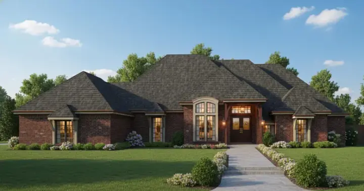 Traditional house plans 8-996 - front exterior, 3,155 sq ft, 4 bed, 3 bath house plans | Monster House Plans