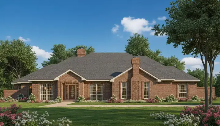 Traditional house plans 8-997 - front exterior, 3,165 sq ft, 3 bed, 2 bath house plans | Monster House Plans