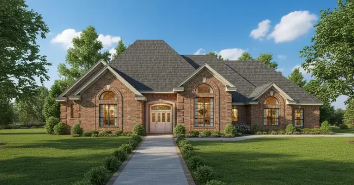 Traditional house plans 8-998 - front exterior, 3,182 sq ft, 4 bed, 3 bath house plans | Monster House Plans