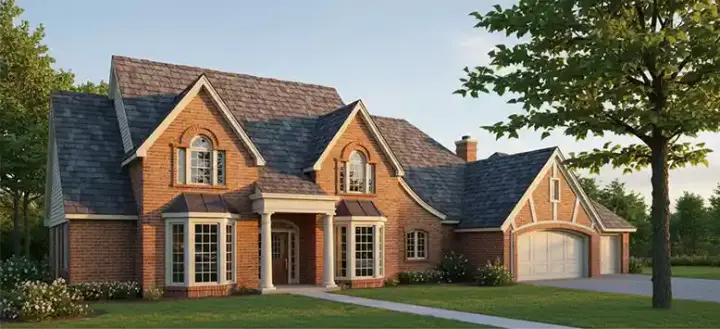 French Country house plans 8-999 - front exterior, 3,239 sq ft, 4 bed, 3 bath house plans | Monster House Plans