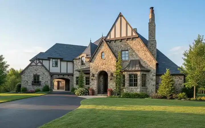 European house plans 80-102 - front exterior, 5,303 sq ft, 5 bed, 4 bath house plans | Monster House Plans