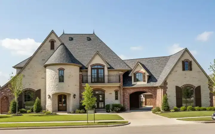 French Country house plans 80-103 - front exterior, 4,377 sq ft, 4 bed, 3 bath house plans | Monster House Plans