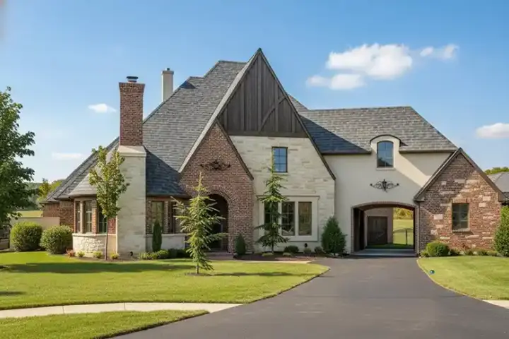 English Country house plans 80-104 - front exterior, 5,166 sq ft, 5 bed, 5 bath house plans | Monster House Plans