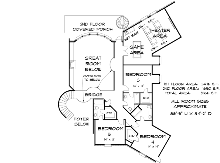 Upper/Second Floor Plan:80-104