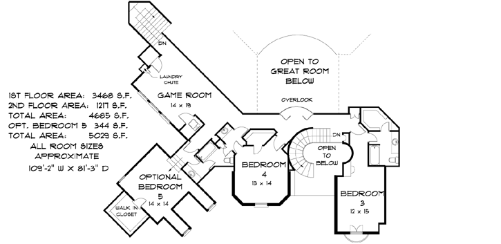 Upper/Second Floor Plan: 80-105