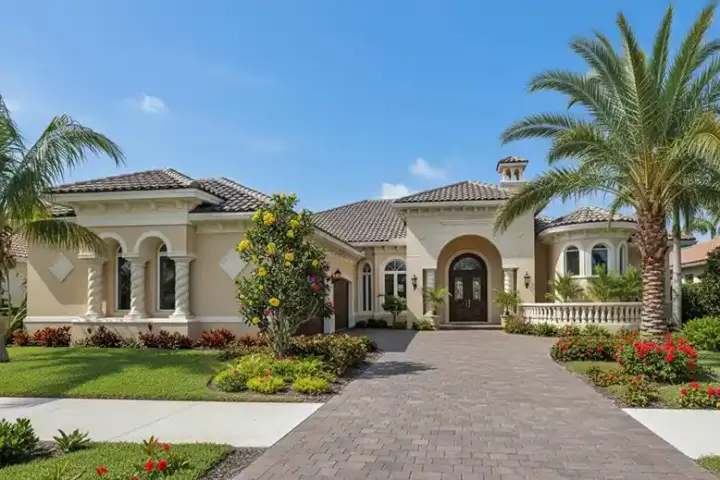 Mediterranean house plans 81-106 - front exterior, 3,341 sq ft, 3 bed, 4 bath house plans | Monster House Plans