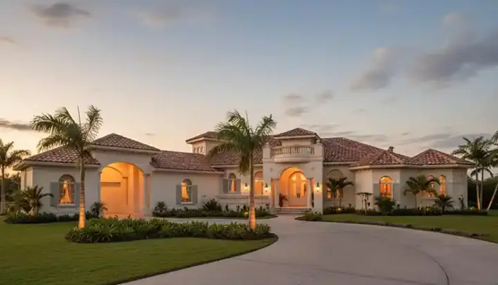 Mediterranean house plans 81-107 - front exterior, 3,831 sq ft, 3 bed, 3 bath house plans | Monster House Plans