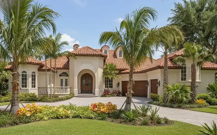 Mediterranean house plans 81-108 - front exterior, 3,873 sq ft, 4 bed, 5 bath house plans | Monster House Plans