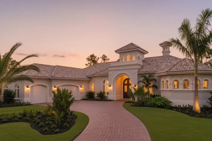 Mediterranean house plans 81-109 - front exterior, 4,043 sq ft, 3 bed, 3 bath house plans | Monster House Plans