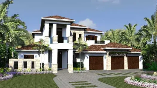 Florida house plans 82-115 - front exterior, 4,177 sq ft, 4 bed, 4 bath house plans | Monster House Plans
