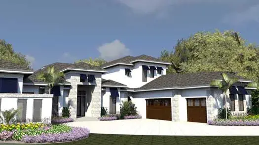 Coastal house plans 82-121 - front exterior, 4,665 sq ft, 4 bed, 4 bath house plans | Monster House Plans