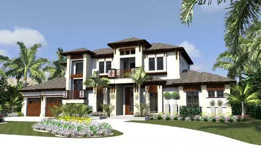 Coastal house plans 82-122 - front exterior, 4,806 sq ft, 4 bed, 4 bath house plans | Monster House Plans