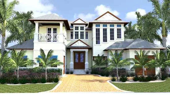 Florida house plans 82-126 - front exterior, 4,450 sq ft, 4 bed, 5 bath house plans | Monster House Plans