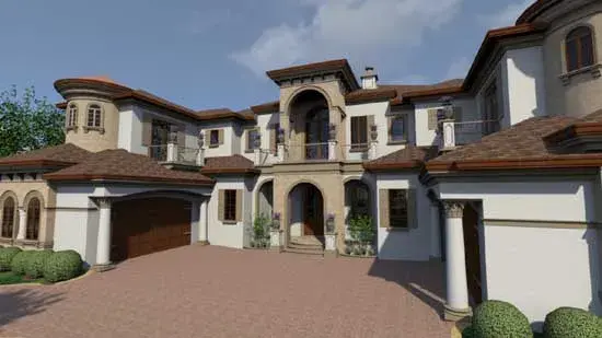 Mediterranean house plans 82-131 - front exterior, 8,538 sq ft, 4 bed, 6 bath house plans | Monster House Plans