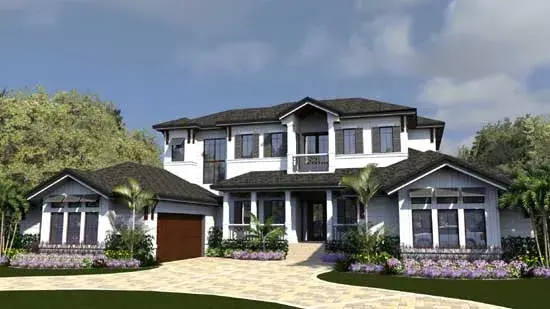 Florida house plans 82-148 - front exterior, 4,217 sq ft, 4 bed, 4 bath house plans | Monster House Plans