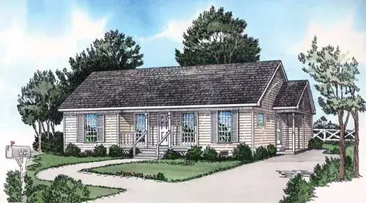 Country house plans 83-101 - front exterior, 1,109 sq ft, 2 bed, 2 bath house plans | Monster House Plans