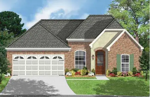 European house plans 83-105 - front exterior, 1,378 sq ft, 3 bed, 2 bath house plans | Monster House Plans