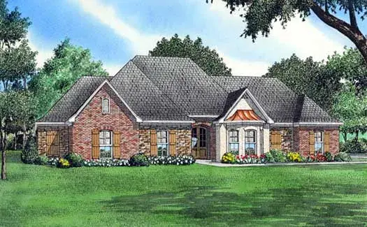 European house plans 83-123 - front exterior, 1,957 sq ft, 3 bed, 2 bath house plans | Monster House Plans