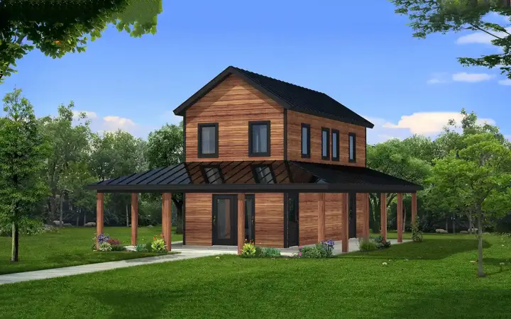 Country house plans 84-109 - front exterior, 918 sq ft, 3 bed, 2 bath house plans | Monster House Plans