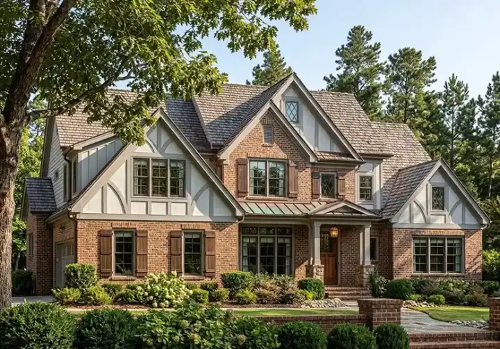 English Country house plans 85-105 - front exterior, 2,810 sq ft, 4 bed, 5 bath house plans | Monster House Plans