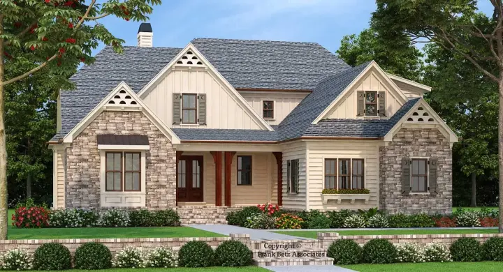 Cottage house plans 85-1058 - front exterior, 2,836 sq ft, 4 bed, 3 bath house plans | Monster House Plans