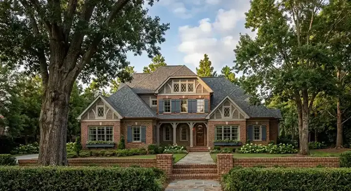 Tudor house plans 85-106 - front exterior, 4,036 sq ft, 5 bed, 4 bath house plans | Monster House Plans