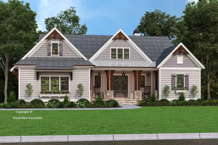 Modern Farmhouse house plans 85-1070 - front exterior, 3,033 sq ft, 4 bed, 3 bath house plans | Monster House Plans