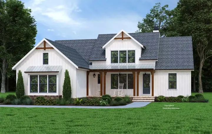 Modern Farmhouse house plans 85-1080 - front exterior, 1,997 sq ft, 3 bed, 2 bath house plans | Monster House Plans
