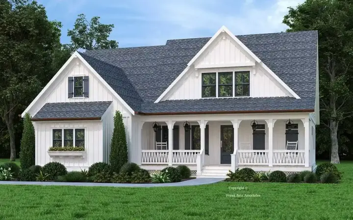 Modern Farmhouse house plans 85-1084 - front exterior, 2,300 sq ft, 4 bed, 2 bath house plans | Monster House Plans