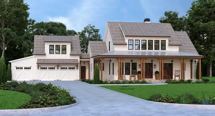 Modern Farmhouse house plans 85-1088 - front exterior, 2,867 sq ft, 4 bed, 3 bath house plans | Monster House Plans