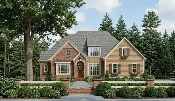 Bungalow house plans 85-109 - front exterior, 2,143 sq ft, 4 bed, 4 bath house plans | Monster House Plans