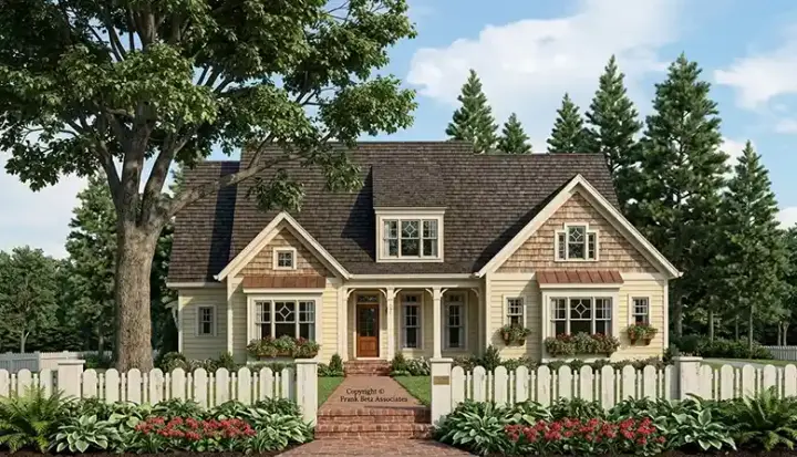 Bungalow house plans 85-110 - front exterior, 2,144 sq ft, 4 bed, 4 bath house plans | Monster House Plans