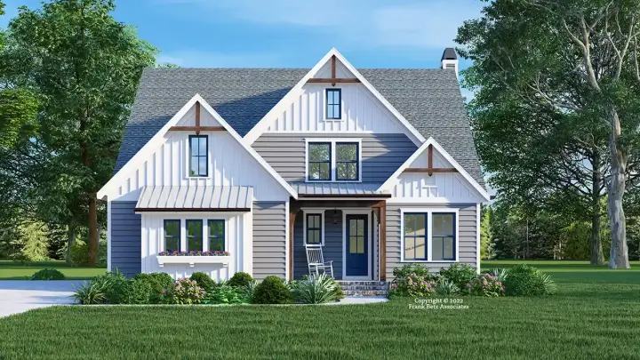 Cottage house plans 85-1100 - front exterior, 2,405 sq ft, 4 bed, 3 bath house plans | Monster House Plans