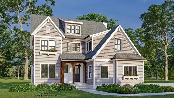 Craftsman house plans 85-1102 - front exterior, 2,602 sq ft, 4 bed, 3 bath house plans | Monster House Plans