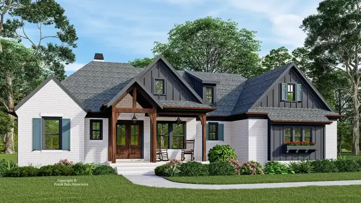 Modern Farmhouse house plans 85-1103 - front exterior, 2,287 sq ft, 3 bed, 2 bath house plans | Monster House Plans