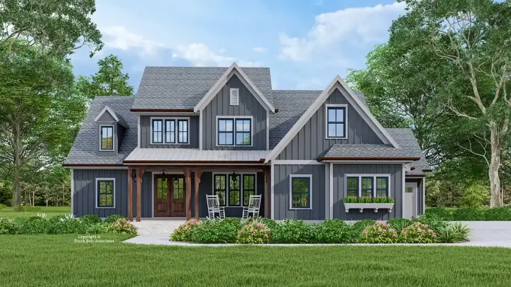 Country house plans 85-1105 - front exterior, 2,688 sq ft, 4 bed, 3 bath house plans | Monster House Plans
