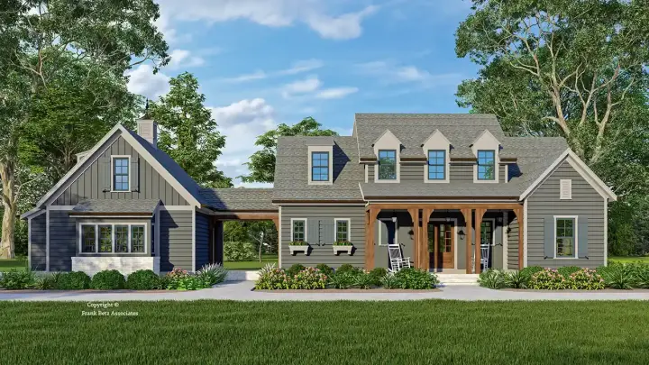 Modern Farmhouse house plans 85-1107 - front exterior, 2,706 sq ft, 4 bed, 2 bath house plans | Monster House Plans