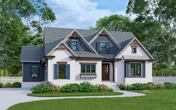 Modern Farmhouse house plans 85-1110 - front exterior, 2,844 sq ft, 4 bed, 3 bath house plans | Monster House Plans