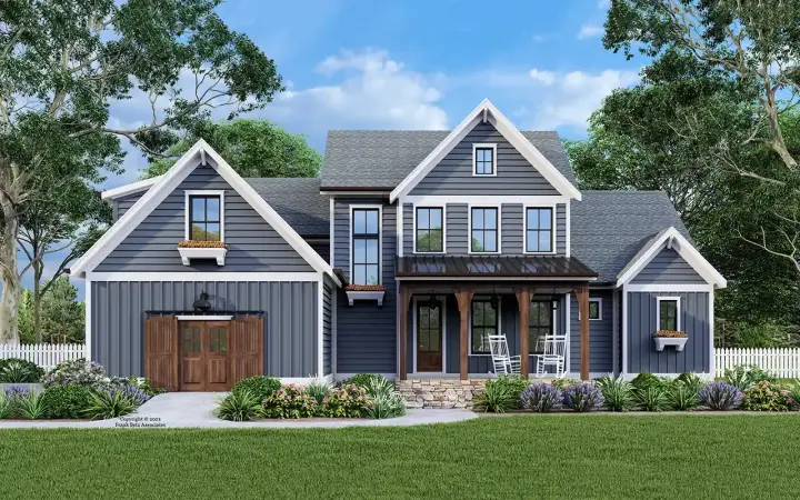 Modern Farmhouse house plans 85-1112 - front exterior, 2,908 sq ft, 4 bed, 4 bath house plans | Monster House Plans