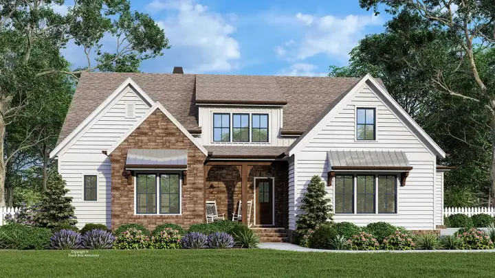 Modern Farmhouse house plans 85-1113 - front exterior, 3,335 sq ft, 4 bed, 4 bath house plans | Monster House Plans