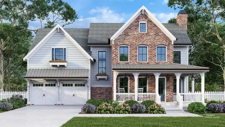 Country house plans 85-1114 - front exterior, 2,296 sq ft, 4 bed, 2 bath house plans | Monster House Plans
