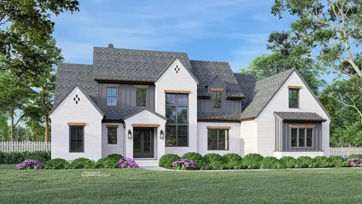 New American house plans 85-1116 - front exterior, 3,702 sq ft, 5 bed, 5 bath house plans | Monster House Plans