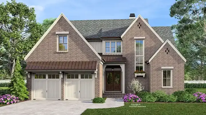 Traditional house plans 85-1118 - front exterior, 2,695 sq ft, 4 bed, 2 bath house plans | Monster House Plans